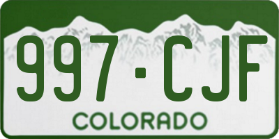 CO license plate 997CJF