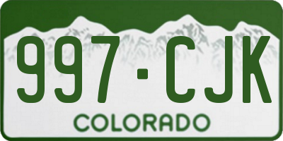 CO license plate 997CJK