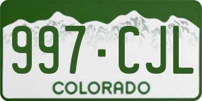 CO license plate 997CJL