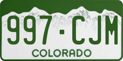 CO license plate 997CJM
