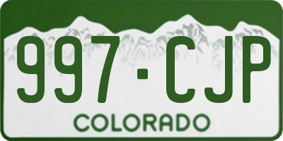 CO license plate 997CJP