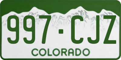 CO license plate 997CJZ