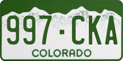 CO license plate 997CKA
