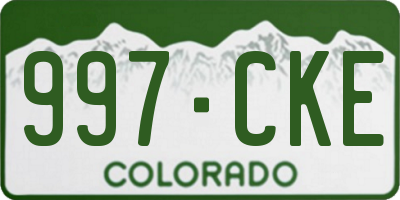 CO license plate 997CKE