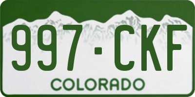 CO license plate 997CKF