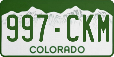 CO license plate 997CKM