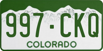 CO license plate 997CKQ