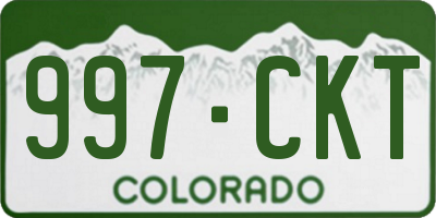 CO license plate 997CKT