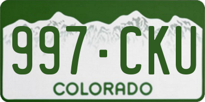 CO license plate 997CKU