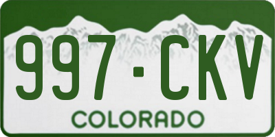 CO license plate 997CKV