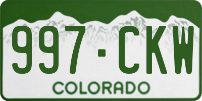 CO license plate 997CKW