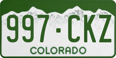 CO license plate 997CKZ