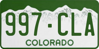 CO license plate 997CLA