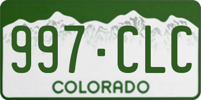 CO license plate 997CLC