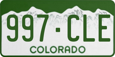 CO license plate 997CLE