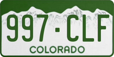 CO license plate 997CLF