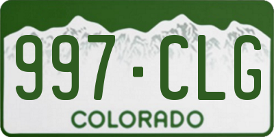 CO license plate 997CLG