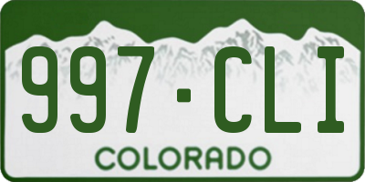 CO license plate 997CLI