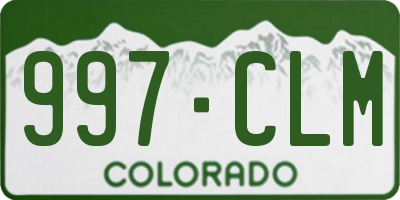 CO license plate 997CLM