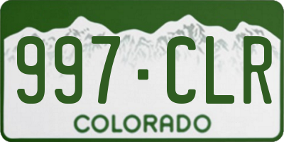 CO license plate 997CLR