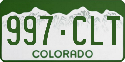 CO license plate 997CLT
