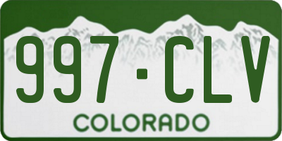 CO license plate 997CLV