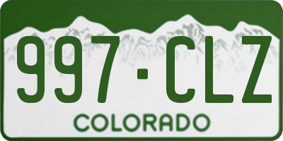 CO license plate 997CLZ