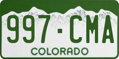 CO license plate 997CMA