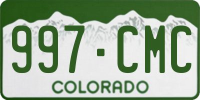 CO license plate 997CMC