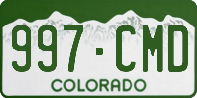 CO license plate 997CMD