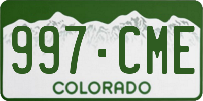 CO license plate 997CME