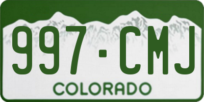 CO license plate 997CMJ