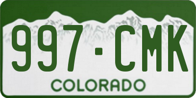 CO license plate 997CMK
