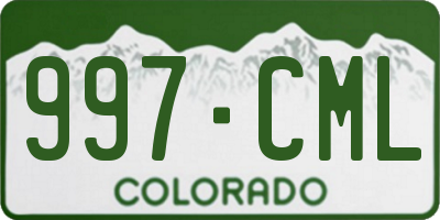CO license plate 997CML