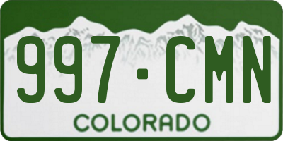 CO license plate 997CMN