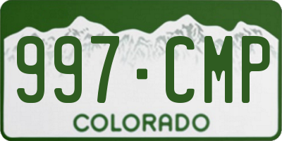 CO license plate 997CMP