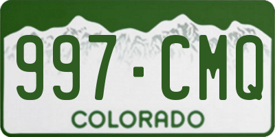 CO license plate 997CMQ