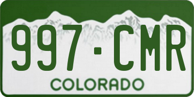 CO license plate 997CMR