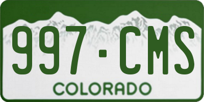CO license plate 997CMS