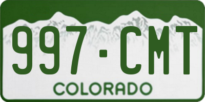 CO license plate 997CMT