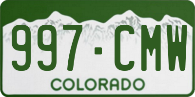 CO license plate 997CMW