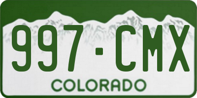 CO license plate 997CMX
