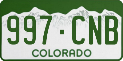CO license plate 997CNB