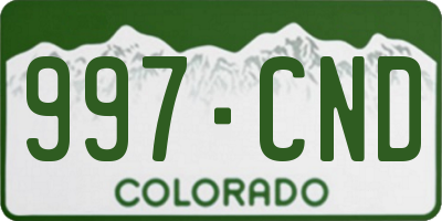 CO license plate 997CND