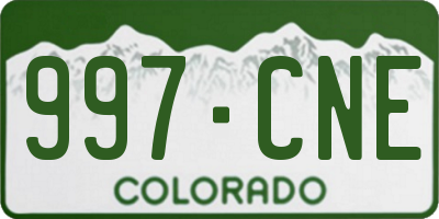 CO license plate 997CNE