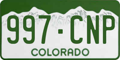 CO license plate 997CNP