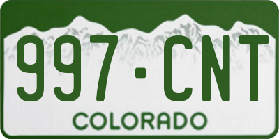 CO license plate 997CNT
