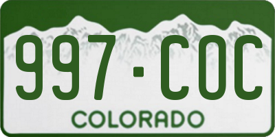 CO license plate 997COC