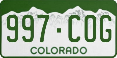 CO license plate 997COG