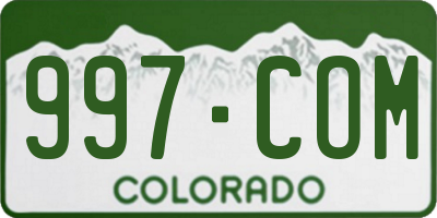 CO license plate 997COM